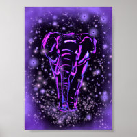 Purple Elephant Poster
