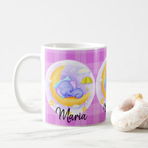 Purple Elephant Purple Plaid Mug
