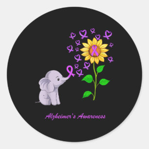Purple Elephant Tape Extreme Heimers Awareness Sun Classic Round Sticker