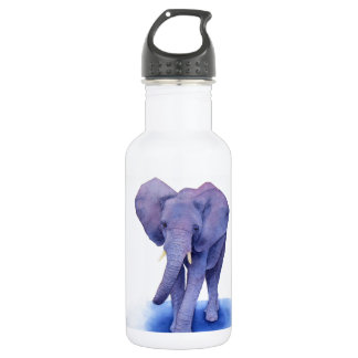purple elephant watercolor art on multiple items! 532 ml water bottle