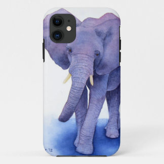 purple elephant watercolor art on multiple items! iPhone 11 case