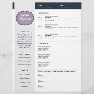 Purple Emblem Resume Customised Letterhead