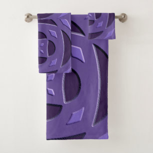 "Purple Embossed" Bath Towel Set