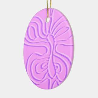 Purple Embossed "Rainbow" Flutterfly Ceramic Tree Decoration