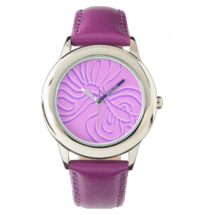 Purple Embossed "Rainbow" Flutterfly Watch