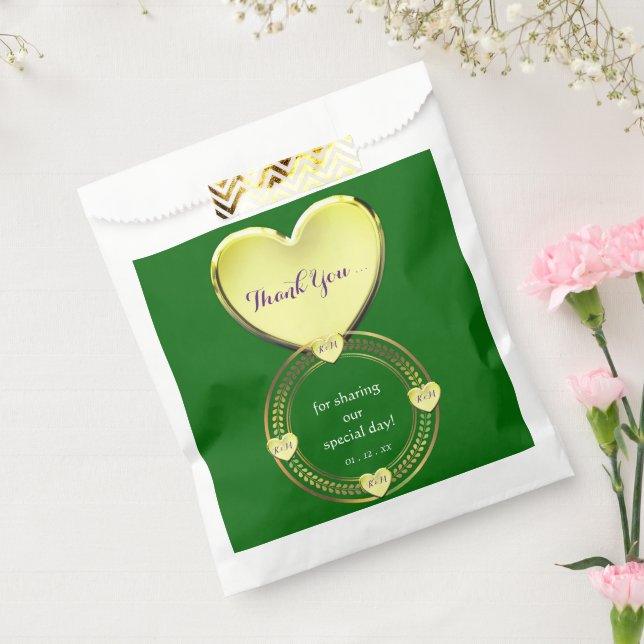 Purple Emerald Green Gold Wedding Party Events  Favour Bags (Sealed)