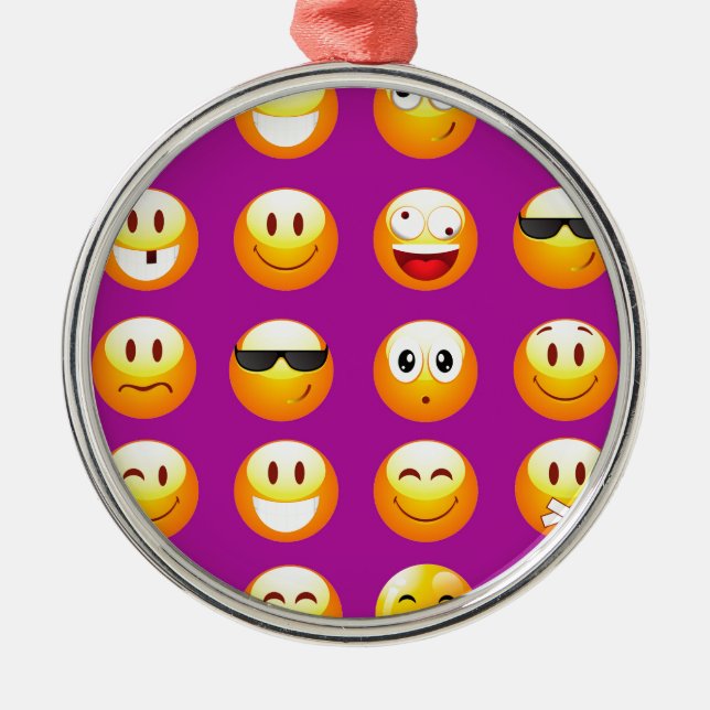 purple emojis metal tree decoration (Front)