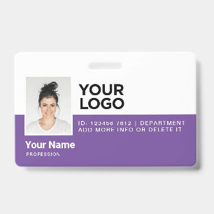 Purple Employee Modern Photo ID Security Badge