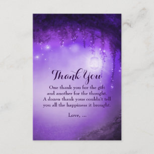 Purple Enchanted Fantasy Forest Thank You Cards