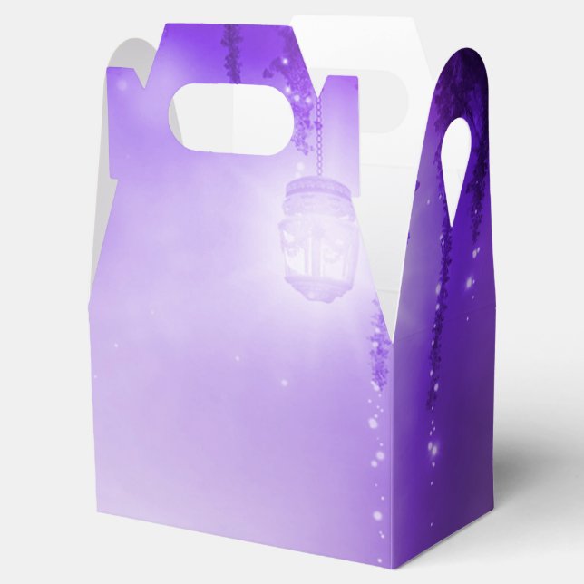 Purple Enchanted Forest Fantasy Wedding Favour Box (Opened)