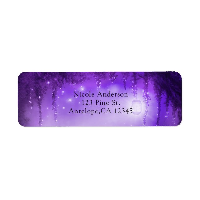 Purple Enchanted Forest Fantasy Wedding Invitation (Front)