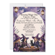 Purple Enchanted Witch Tea Party Midnight Moonlit