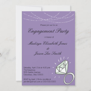 Purple Engagement Party Invitation
