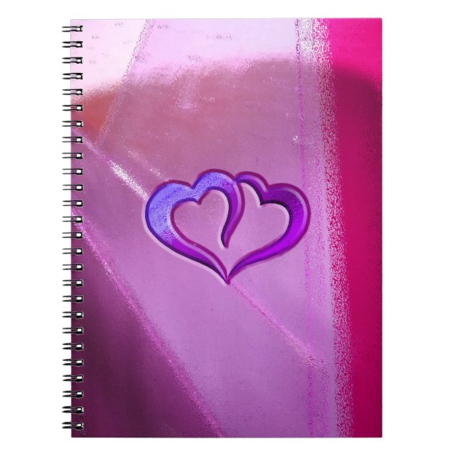 Purple Engraved Hearts Notebook (Front)
