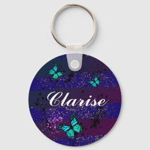 Purple Ephemera vibrant color art Key Ring