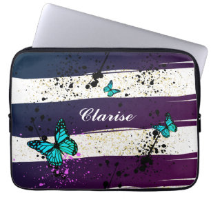Purple Ephemera vibrant color art Laptop Sleeve