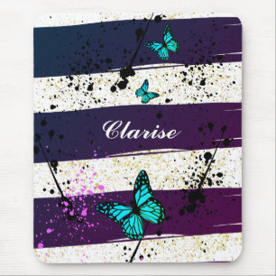 Purple Ephemera vibrant color art Mouse Mat