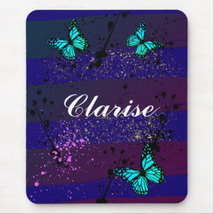 Purple Ephemera vibrant color art Mouse Mat