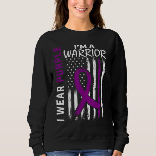 Purple Epilepsy Warrior Awareness USA Flag Men Wom Sweatshirt