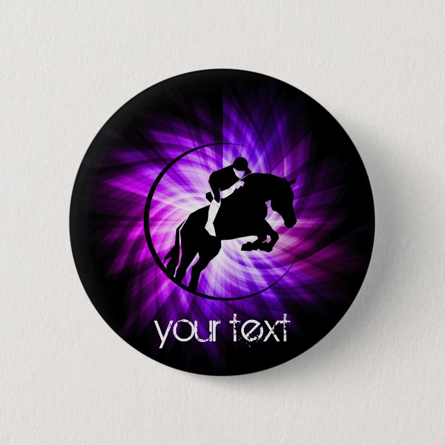 Purple Equestrian 6 Cm Round Badge (Front)