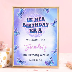 Purple Eras Birthday Party Welcome Poster