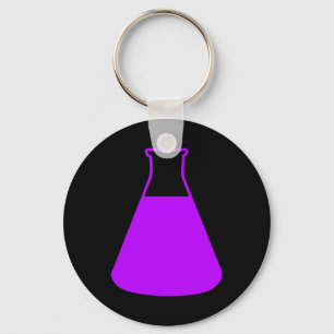 Purple Erlenmeyer Flask Keychain