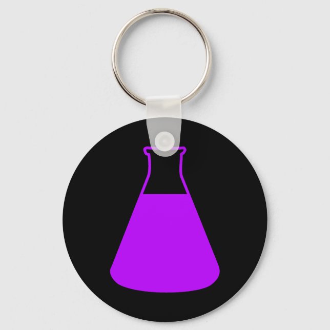 Purple Erlenmeyer Flask Keychain (Front)