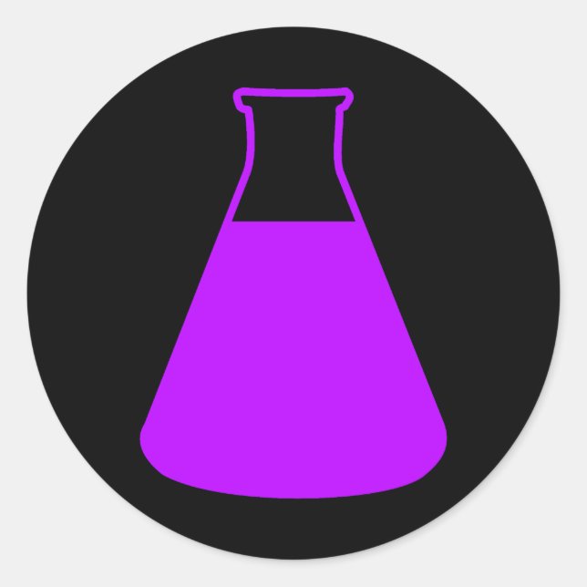 Purple Erlenmeyer Flask Sticker (Front)