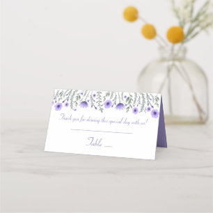 Purple Escort Card Flower  Wedding  Thank You
