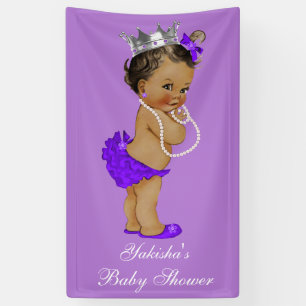 Purple Ethnic Little Princess Baby Shower Banner