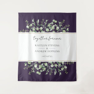 Purple Eucalyptus Wedding Together Forever Tapestry