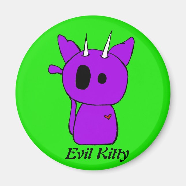 Purple Evil Kitty Magnet (Front)