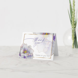 Purple Exotic Floral Thank You Card