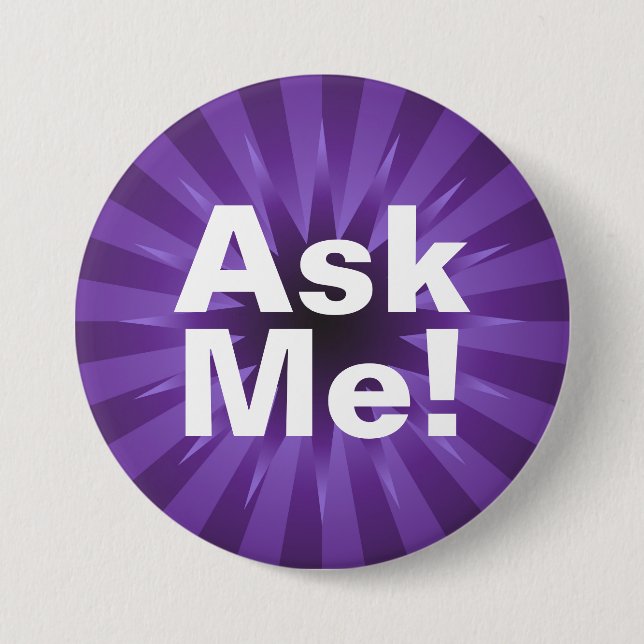 Purple Exploding Starburst Ask Me Text Button (Front)