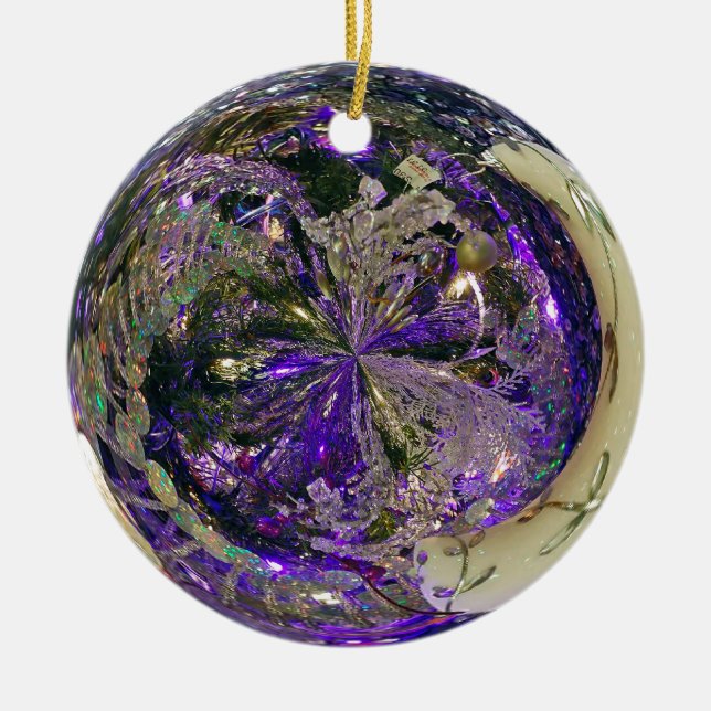 Purple Explosion Ceramic Tree Decoration (Front)