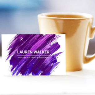 Purple Expressive Paint Brushed Business Card