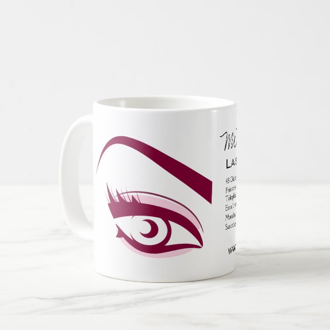 Purple Eye long eyelashes Lash extension  icon Coffee Mug (Front Left)