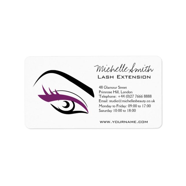 Purple Eye long eyelashes Lash extension  icon Label (Front)