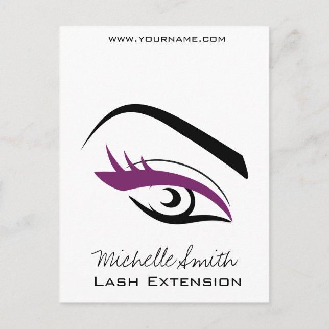 Purple Eye long eyelashes Lash extension  icon Postcard (Front)