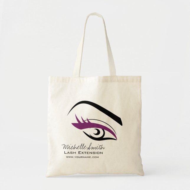 Purple Eye long eyelashes Lash extension  icon Tote Bag (Front)