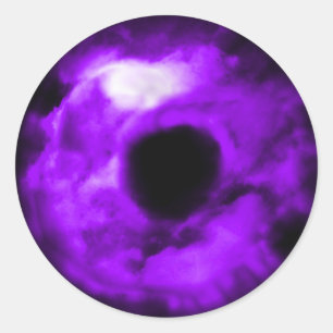 Purple Eye looking graphic, cloudy inside Classic Round Sticker