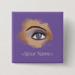Purple Eye Makeup 15 Cm Square Badge