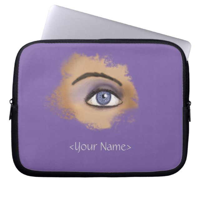 Purple Eye Makeup Laptop Sleeve (Front)