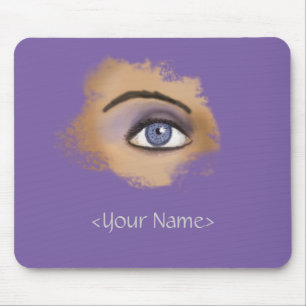 Purple Eye Makeup Mouse Mat
