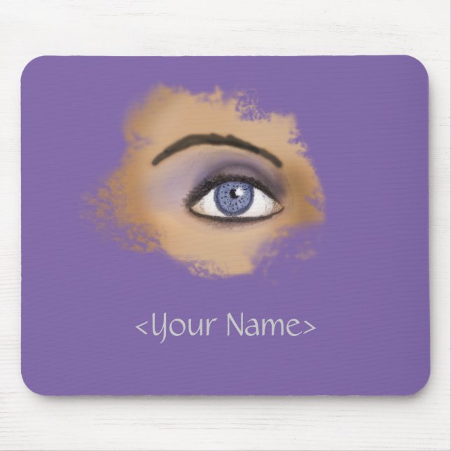 Purple Eye Makeup Mouse Mat (Front)