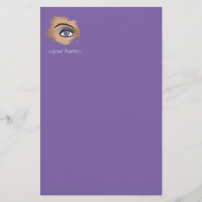 Purple Eye Makeup Stationery (Front)