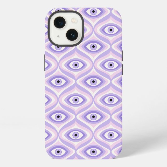 Purple Eye Pattern - Trippy Pastel Goth iPhone Case (Back)