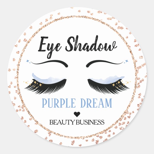 Purple Eye Shadow | Eyelashes | Makeup Label (Front)