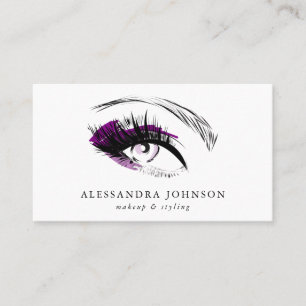 Purple Eye Sketch Modern Makeup Artist Chic Business Card