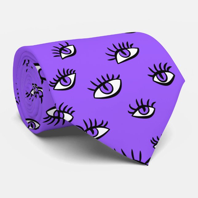 Purple Eyes Halloween Tie (Rolled)